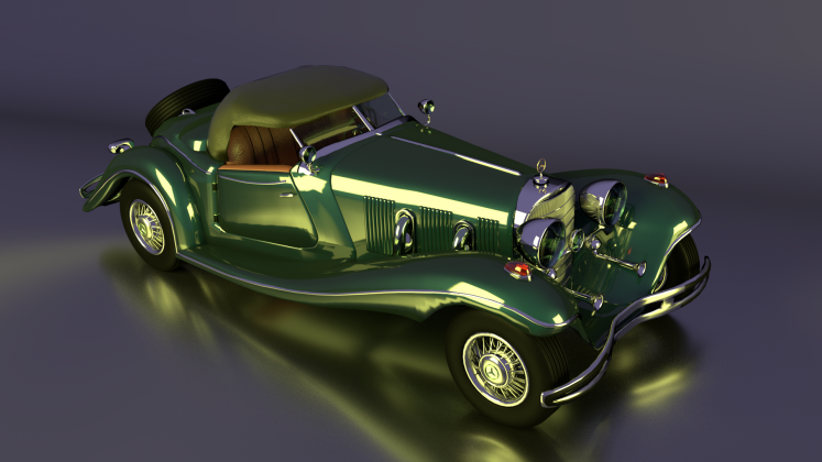 Classic Mercedes Roadster Car 3D Model
